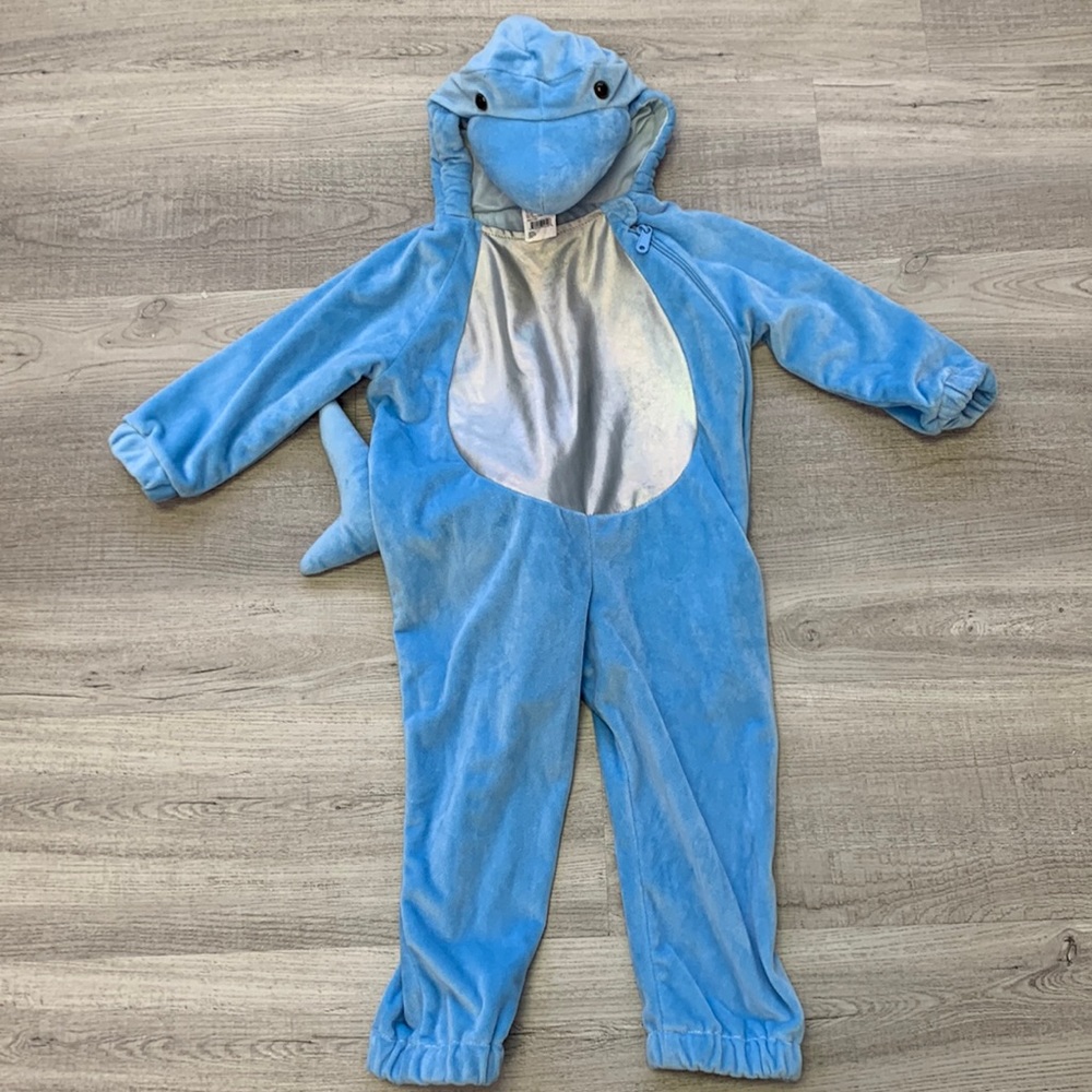 Shark Costume Dress Up Play Pretend Sz 18-24 Mo Blue Halloween